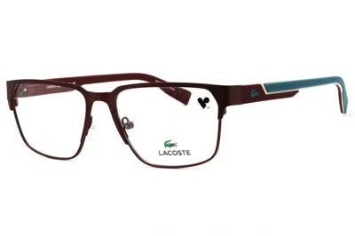 Lacoste L2306n Rectangular Metal Eyeglasses In Burgundy