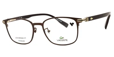 Lacoste L2530lb Asian Fit 200 Men's Glasses Brown Size 52 - Free Lenses - Blue Light Block Available In Black
