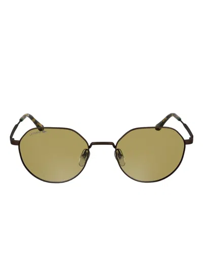 Lacoste L268s Geometric-frame Sunglasses In Brown