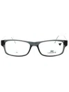 Lacoste Rectangle-frame Glasses In Grey/clear Demo Lens