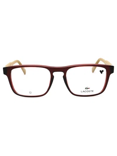 Lacoste L2972 Eyeglasses In 601 - Transparent Burgundy/clear Demo Lens