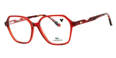 Lacoste L2988 615 Occhiali Da Vista Rossi Per Donna (solo Montatura) In Burgundy