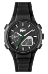 Lacoste Lc33 Analog And Digital Silicone Watch - One Size In Black