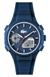 Lacoste Men's Lc33 Blue Silicone Strap Watch 45mm In Blue