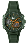 Lacoste Lc33 Analog And Digital Silicone Watch - One Size In Khaki
