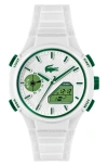Lacoste Lc33 Silicone Strap Watch, 45mm In White