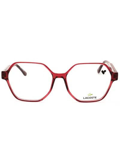 Lacoste L4000 Eyeglasses In Transparent Burgundy/clear Demo Lens