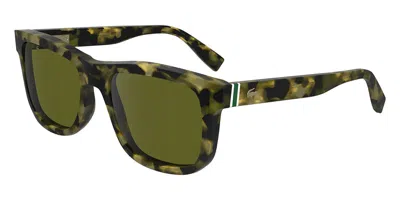 Lacoste L6014s 220 Men's Sunglasses Tortoiseshell Size 55 In Green