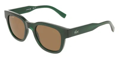 Lacoste L6023srg 301 Men's Sunglasses Green Size 49 In Multi