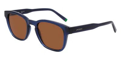 Lacoste L6026s N 410 Men's Sunglasses Blue Size 51 In Transparent Blue
