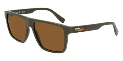 Lacoste L6027s 275 Men's Sunglasses Brown Size 57 In Red