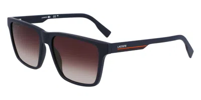 Lacoste L6039s N 424 Men's Sunglasses Blue Size 57 In Matte Blue