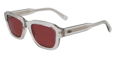 Lacoste L6048s 038 Men's Sunglasses Grey Size 51 In Burgundy