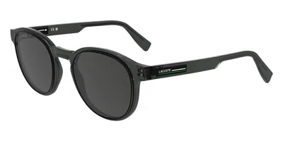 Lacoste L6055s N 035 Men's Sunglasses Grey Size 51 In Transparent Dark Grey