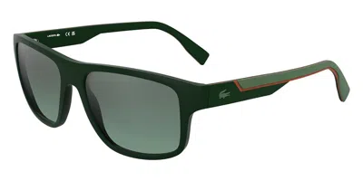 Lacoste L6057s 301 Men's Sunglasses Green Size 57 In Matte Green