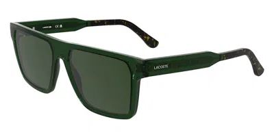 Lacoste L6059s N 301 Men's Sunglasses Green Size 56 In Transparent Green