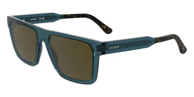 Lacoste L6059s N 410 Men's Sunglasses Blue Size 56 In Transparent Blue