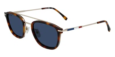 Lacoste L608snd 710 Men's Sunglasses Gold Size 52 In Blue
