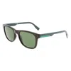 Lacoste Green Square Unisex Sunglasses L969s 001 54 In Black