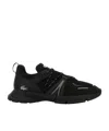 Lacoste Mesh Upper Sneakers With Pull Tab And Rubber Sole In Black