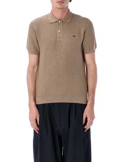 Lacoste Bouclé Knit Polo Classic Fit In Brown