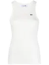 Lacoste Logo-appliqué Knitted Tank Top In White