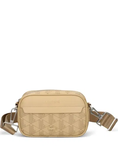 Lacoste Mini Logo-print Crossbody Bag In Neutral