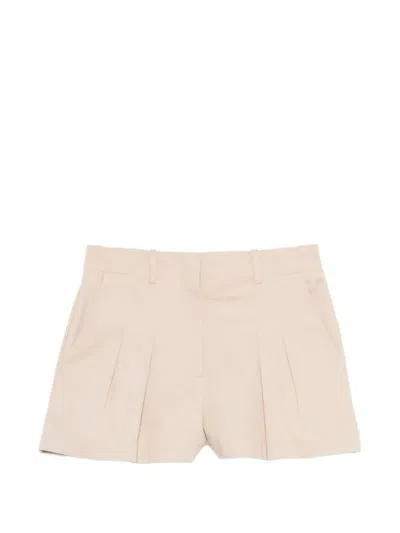 Lacoste Pleated Tailored Shorts In Neutral