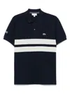 Lacoste Classic Fit Mesh Insert Polo In Blue