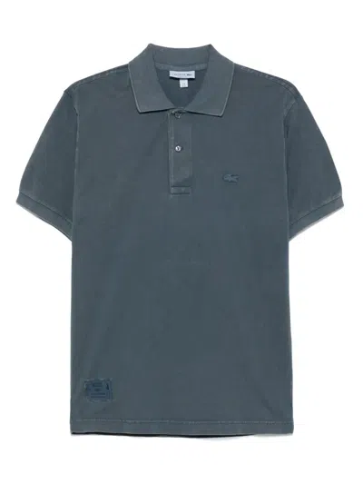 Lacoste Washed Effect Polo Shirt In Blue