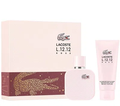 Lacoste Ladies L.12.12 Rose Sparkling Gift Set Fragrances 3386460169738 In Transparent