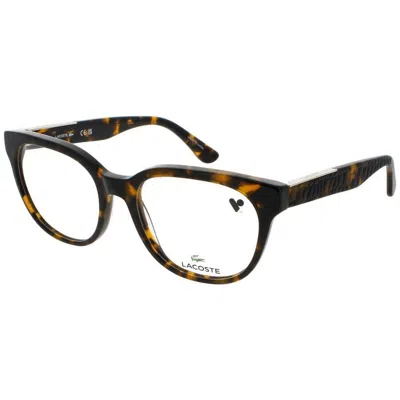 Lacoste Ladies Tortoise Rectangular Eyeglass Frames L2901