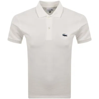 Lacoste Moss Stitch Cotton Polo Collar Mens Sweater In White