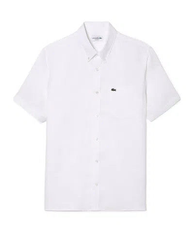 Lacoste Lapel Short-sleeved Shirt In White