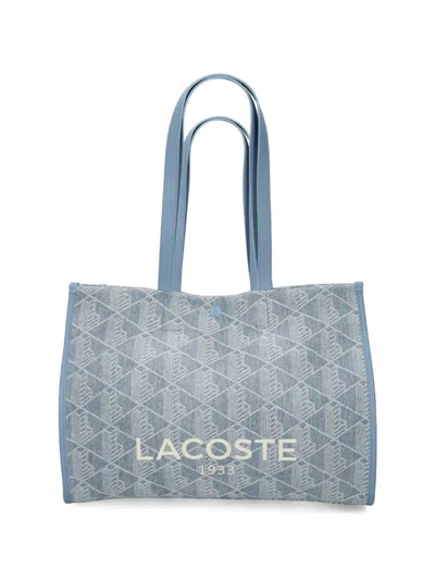 Lacoste Large Heritage Tote Bag In Blue