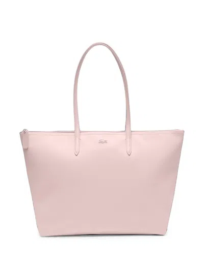 Lacoste Large L.12.12 Concept Logo-plaque Tote Bag In Pink