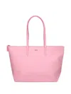 Lacoste Large L.12.12 Concept Tote Bag In Pink