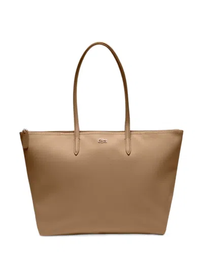 Lacoste Large L.12.12 Tote Bag In Brown
