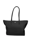 Lacoste Large Zip-top Tote Bag In Black