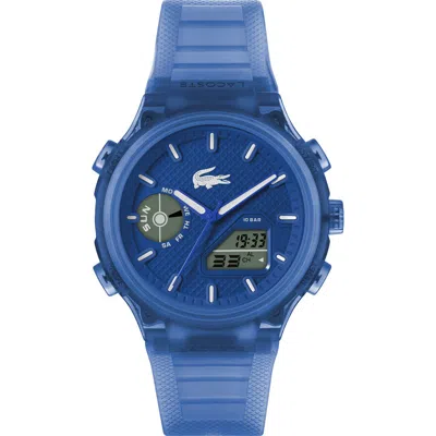 Lacoste Lc33 Silicone Strap Watch, 44mm In Blue