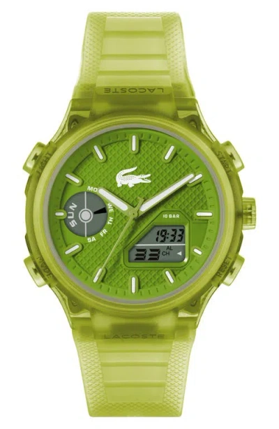 Lacoste Lc33 Silicone Strap Watch, 44mm In Lime Green