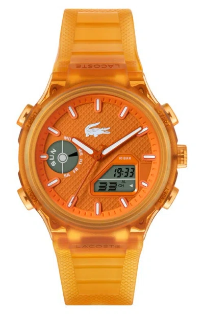 Lacoste Lc33 Silicone Strap Watch, 44mm In Orange