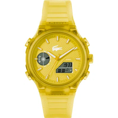 Lacoste Lc33 Silicone Strap Watch, 44mm In Yellow