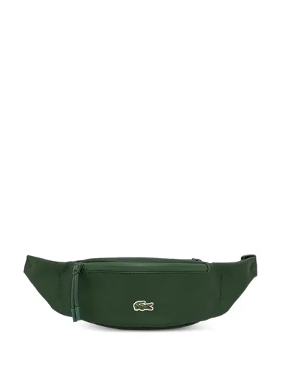 Lacoste Lcst Crocodile-embossed Belt Bag In Green