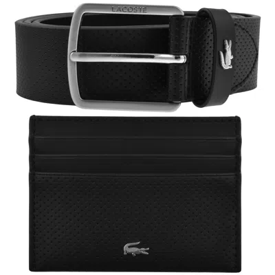 Lacoste Leather Belt And Cardholder Set Black