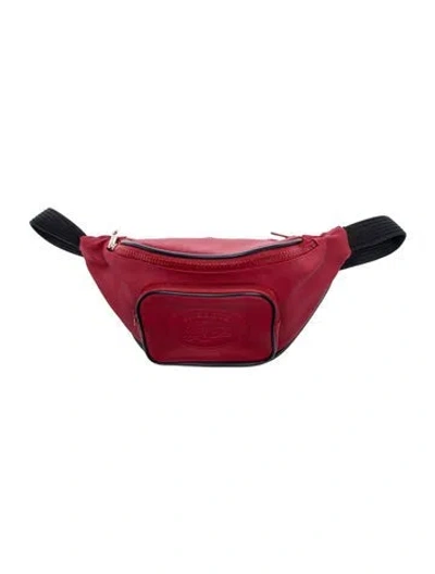 Pre-owned Lacoste Leather Belt Bag In Burgundy