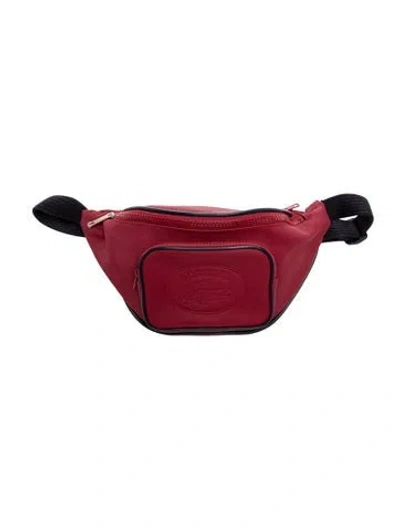 Pre-owned Lacoste Leather Belt Bag In Red