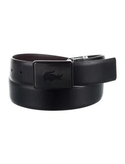 Pre-owned Lacoste Leather Belt In Black