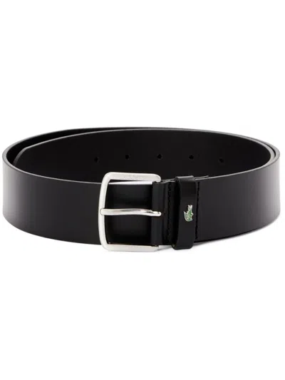 Lacoste Leather Belt In Black