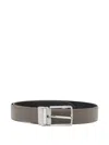 Lacoste Leather Belt In Gray